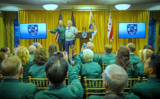 April Armstrong at West Point with Buzz Aldrin