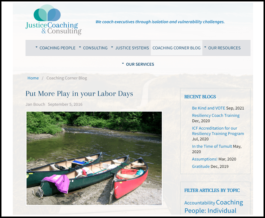 The Coaching Corner Blog - September 2016